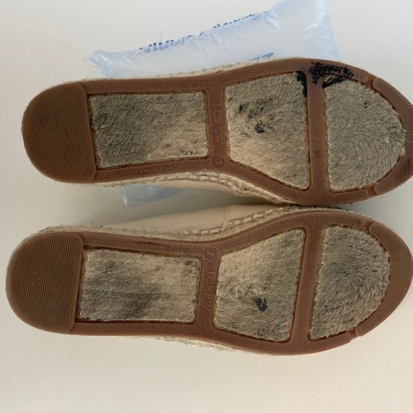J Crew Black & Ivory Flat Espadrilles Slip-on Toe Cup - Picture 7 of 7